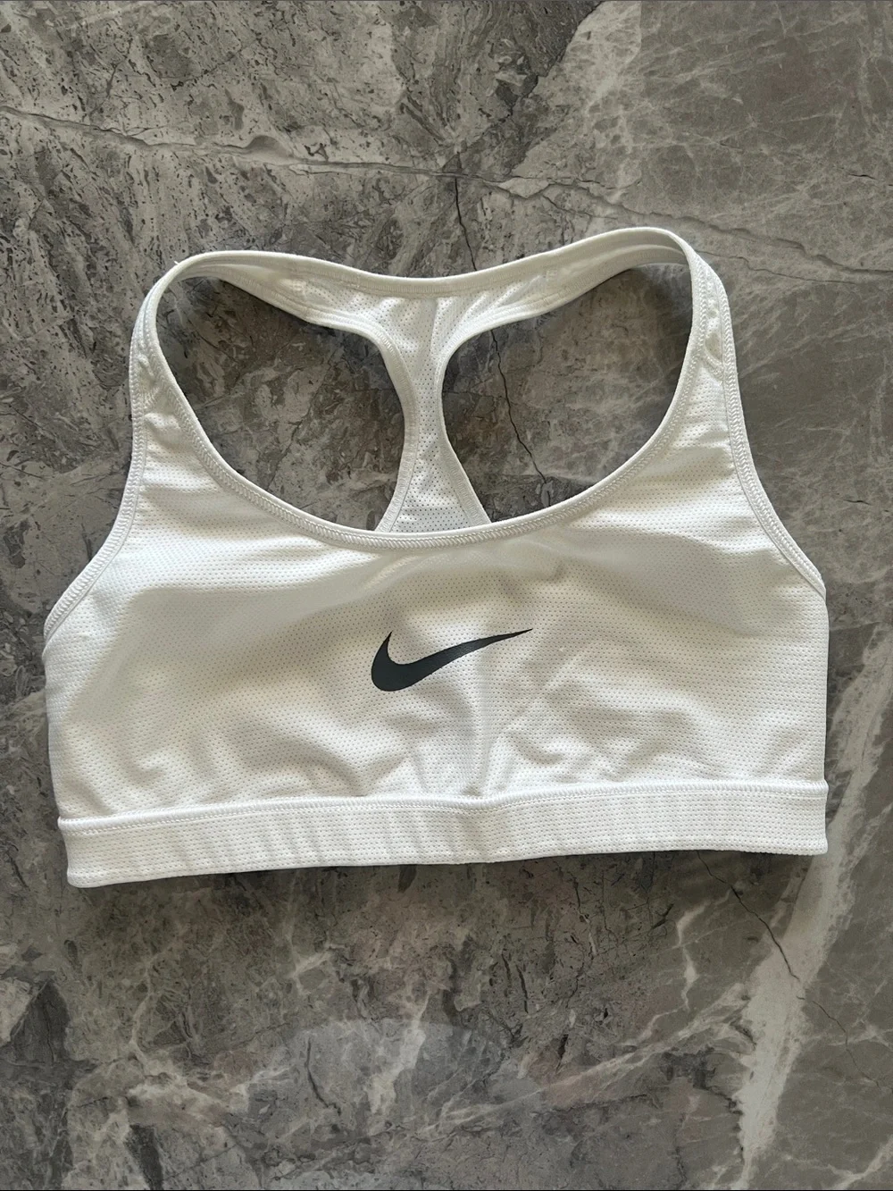 Nike Dri-FIT White Racerback Sports Bra Women’s Medium M Light Support